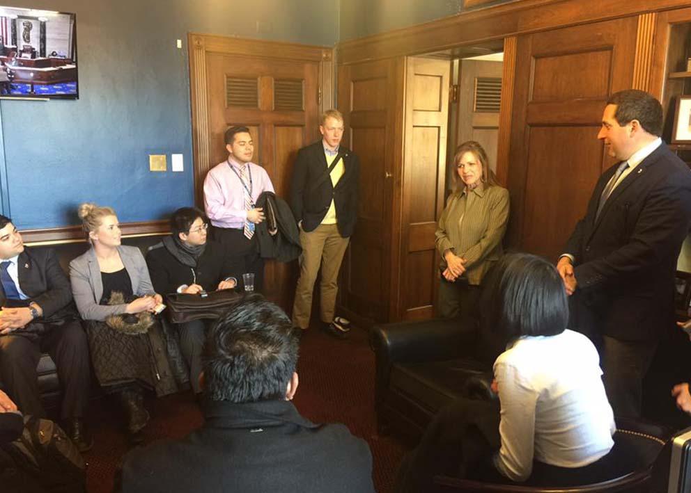 representative lynn jenkins with internship students